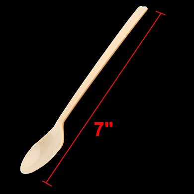 Plastic Long Handle Disposable Jelly Soup Dessert Pudding Spoons 100pcs Yellow