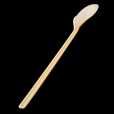 Plastic Long Handle Disposable Jelly Soup Dessert Pudding Spoons 100pcs Yellow