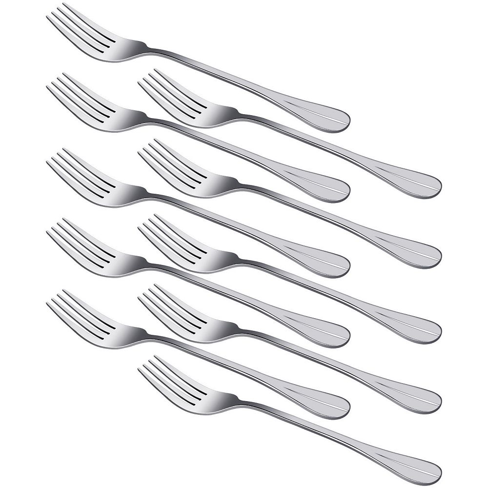 Restaurant Dinner Metal Tableware Flatware Serving Fork 7" Long 10pcs Silver Tone