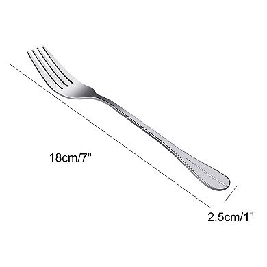 Restaurant Dinner Metal Tableware Flatware Serving Fork 7" Long 10pcs Silver Tone