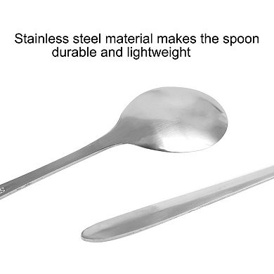 5pcs Stainless Steel Tea Coffee Dessert Stir Long Handle Spoon 7.4" Silver Tone