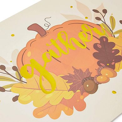 50 Pack Gather Kraft Paper Placemats, Thanksgiving Disposable Party Dinner Placemat Set, 14 X 10 In