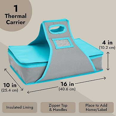 Insulated Casserole Carrier, Thermal Lunch Container Bag for Hot Food, 16x10x4"