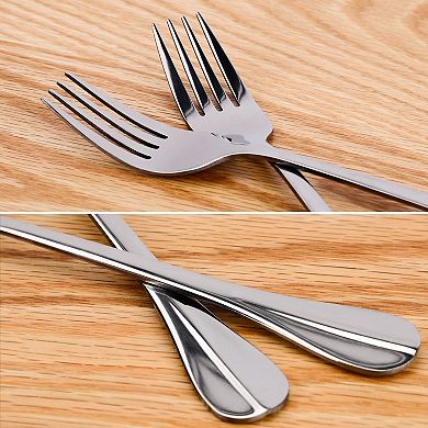 Restaurant Dinner Metal Tableware Flatware Serving Fork 7" Long 8pcs Silver Tone