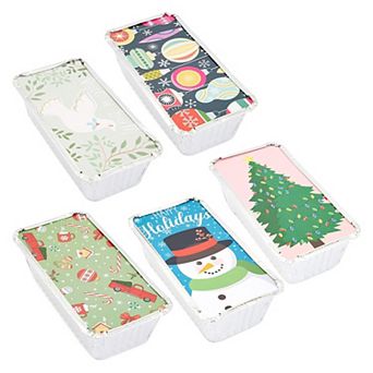 50x Mini Loaf Pans with Lids Disposable for Cake Bread Baking Christmas 8.5x4.5”