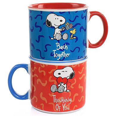 Gibson Peanuts Snoopy Songs 4 Piece 21oz Stoneware Mug Set in Assorted Designs