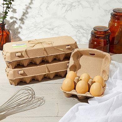 20 Reusable Paper Egg Cartons, 12 and 6 Count Sizes with 125 Labels, Jute String