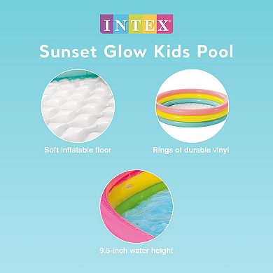 Intex 58" x 13" Inflatable Sunset Glow Colorful Backyard Kids Vinyl Splash Pool