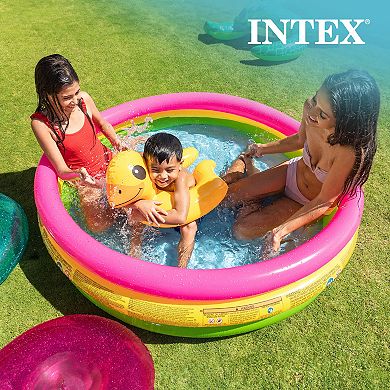Intex 58" x 13" Inflatable Sunset Glow Colorful Backyard Kids Vinyl Splash Pool