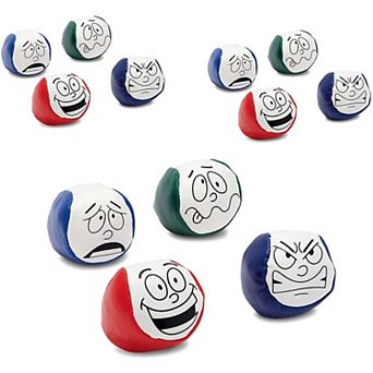 Juggling Balls, Kick Sack Bean Bags with 4 Funny Face Designs (12 Pack)