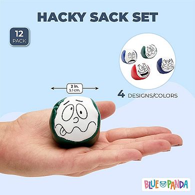 12 Pack Hacky Sack Balls for Kids Adults Kick Bean Bags Juggling Ball, 4 Designs