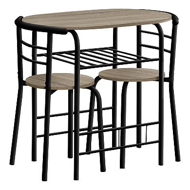 Monarch Contemporary Dining Table & Chair 3-piece Set