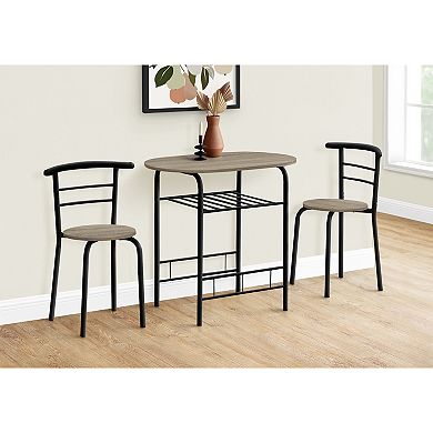 Monarch Contemporary Dining Table & Chair 3-piece Set