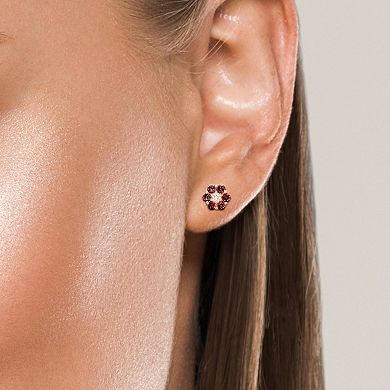 Theia Sky 14k Gold Cubic Zirconia Flower Stud Earrings