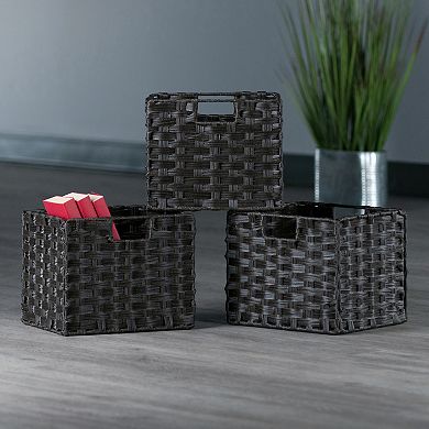 Winsome Wood Melanie 3-Pc Foldable Woven Fiber Basket Set