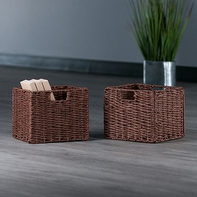 Winsome Wood Tessa 2-Pc Foldable Woven Rope Basket Set