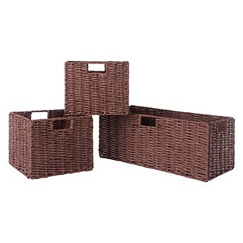 Winsome 3 pc Woven Foldable Basket Set