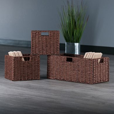 Winsome 3-Piece Woven Foldable Basket Set