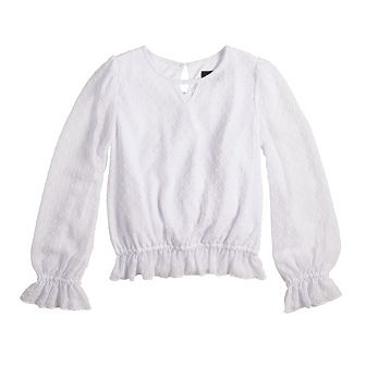 Girls 7-16 IZ Byer Clip Dot Elastic Waist Keyhole Top
