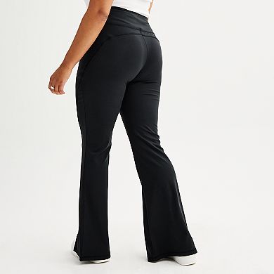 Juniors' Plus Size SO Sporty Twisted Seam Flare Pants