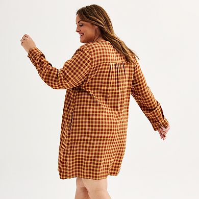 Plus Size Sonoma Goods For Life® Long Sleeve Pintuck Dress