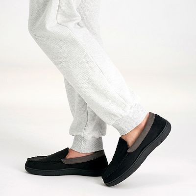 Mens fleece lined moccasin slippers clearance
