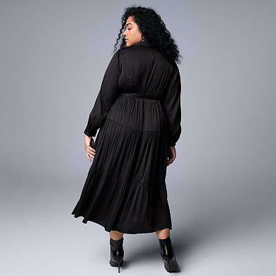 Plus Size Simply Vera Vera Wang Tiered Midi Dress