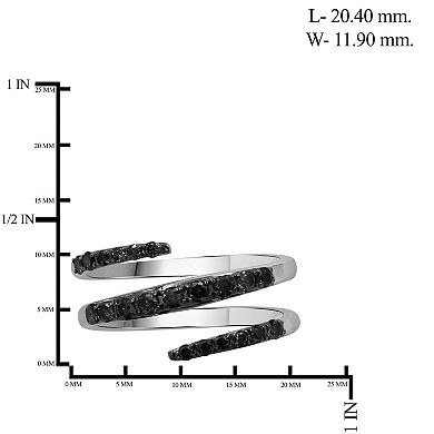 Jewelexcess Sterling Silver 1/2 Carat T.W. Black Diamond Coil Ring