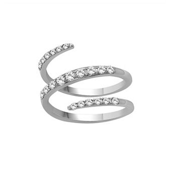 Jewelexcess Sterling Silver 1/2 Carat T.W. Diamond Coil Ring