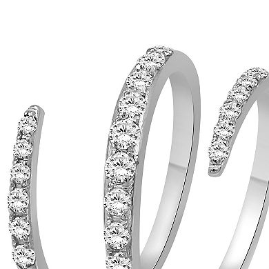 Jewelexcess Sterling Silver 1/2 Carat T.W. Diamond Coil Ring