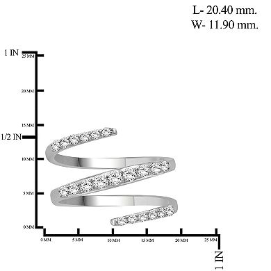 Jewelexcess Sterling Silver 1/2 Carat T.W. Diamond Coil Ring