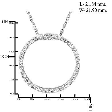 Jewelexcess Sterling Silver 1/4 Carat T.W. Diamond Circle Pendant Necklace