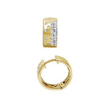 Jewelexcess 14k Gold Over Silver 1/2 Carat T.W. Diamond Hoop Earrings