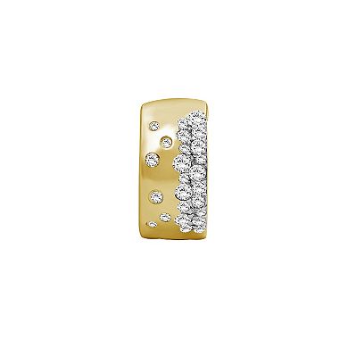 Jewelexcess 14k Gold Over Silver 1/2 Carat T.W. Diamond Hoop Earrings