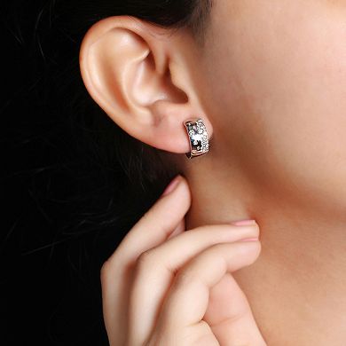 Jewelexcess Sterling Silver 1/2 Carat T.W. Diamond Hoop Earrings