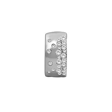 Jewelexcess Sterling Silver 1/2 Carat T.W. Diamond Hoop Earrings