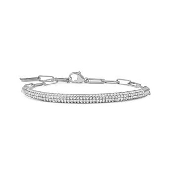 Jewelexcess Sterling Silver 1 1/2 Carat T.W. Diamond Bracelet