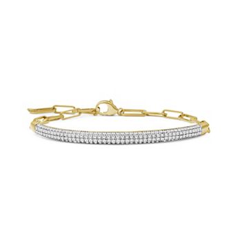 Jewelexcess 14k Gold Over Silver 1 1/2 Carat T.W. Diamond Pave Bracelet