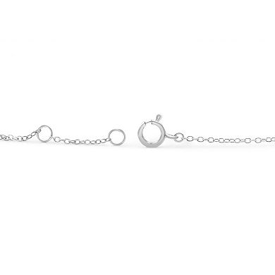 Jewelexcess Sterling Silver 1/5 Carat T.W. Black Diamond Station Bracelet