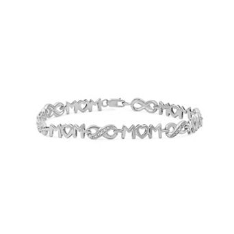 Jewelexcess Sterling Silver Diamond Accent "Mom" Bracelet