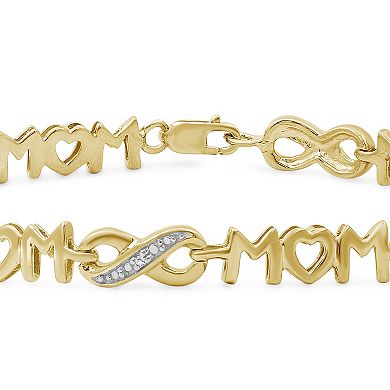 Jewelexcess 14k Gold Over Silver Diamond Accent "Mom" Bracelet