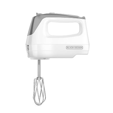 Black and Decker Lightweight 5-Speed Hand Mixer in White