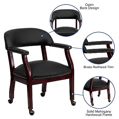 Emma and Oliver Conference Chair with Accent Nail Trim  and Casters