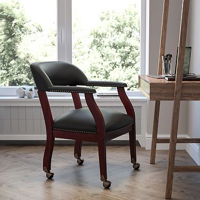 Emma and Oliver Conference Chair with Accent Nail Trim and Casters