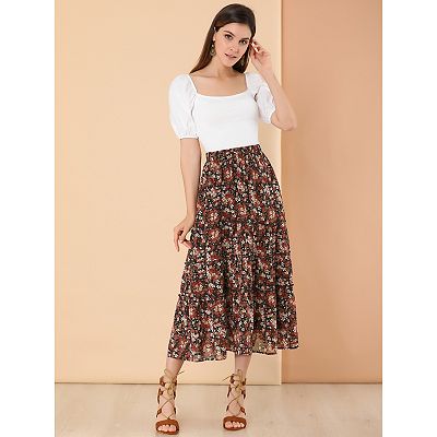 Pleated maxi skirt kohls best sale