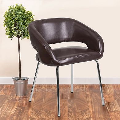Emma and Oliver Contemporary LeatherSoft Side Reception Chair