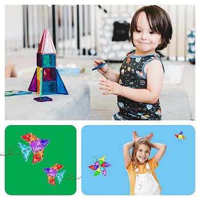 PicassoTiles Mini Diamond Magnetic Building Block, 60-Piece Set