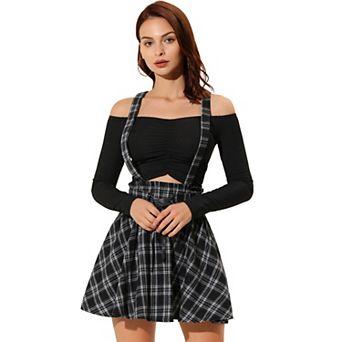 Women's Tartan Plaid High Waisted A-line Flare Gothic Mini Pleated Skirt