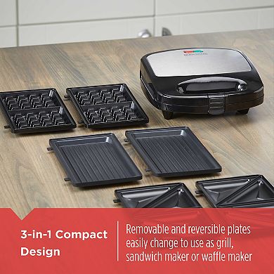 Black and Decker 3-in-1 Morning Meal Station Compact Grill in Black