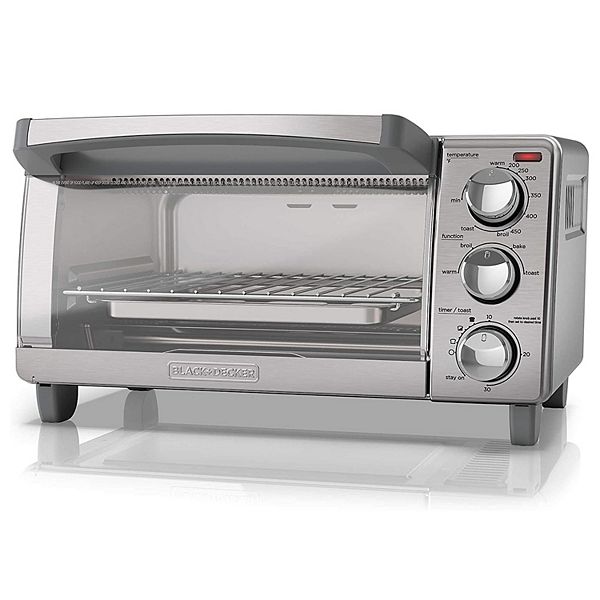 Black and Decker Natural Convection 4 Slice Toaster Oven in Stainless Steel